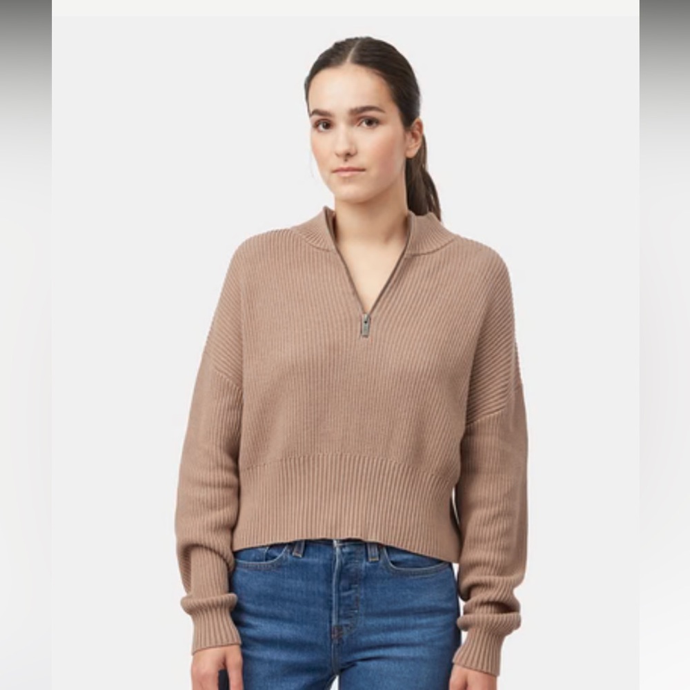 Taupe 1/4 Zip Sweater